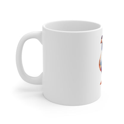 Watercolor Goose Mug — Colorful Farmbird Coffee Cup (11 oz)