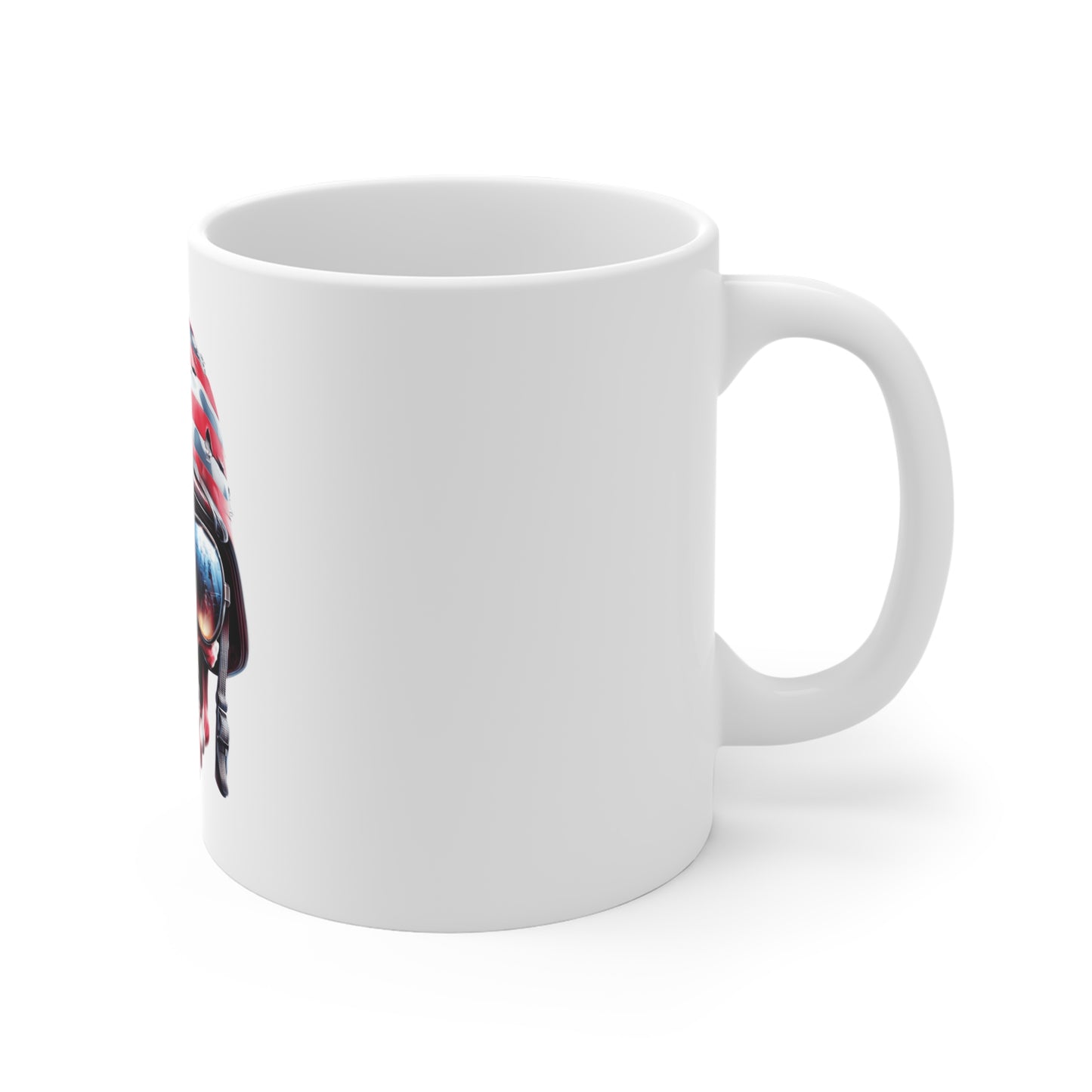 Patriotic Skull Glitch Coffee Mug – American Flag Skull Fragment Design – Modern USA Digital Art Mug – Bold Statement Cup Mug 11oz