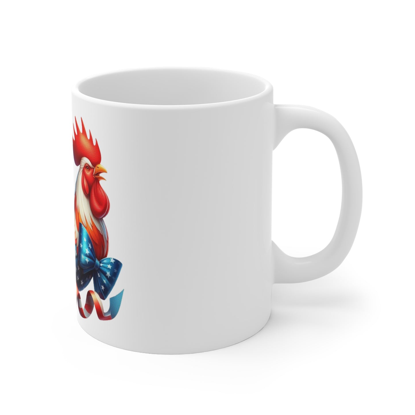 Patriotic Rooster Coffee Mug – American Flag Rooster Mug – Colorful Americana Farmhouse Art Cup – Unique USA Gift Mug Patriotic Rooster Coffee Mug – 11oz USA Flag Farmhouse Kitchen Gift