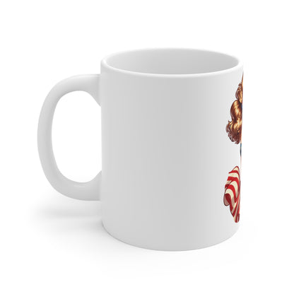 Patriotic Pin-Up Beauty Mug – Vintage Americana Woman Coffee Mug – Retro USA Flag Dress Cup – Classic American Girl Mug – Fourth of July Gift Patriotic Pin-Up Coffee Mug – American Flag Retro 11oz...