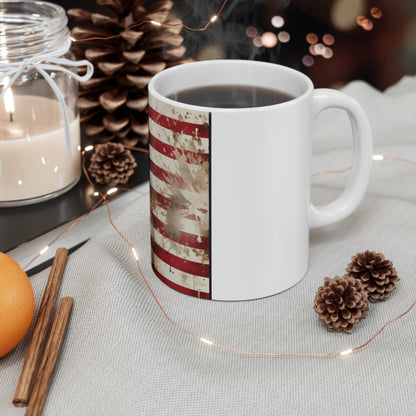 American Flag Coffee Mug – Heavy Paint Splatter USA Mug – Bold Grunge Patriotic Mug – Artistic Freedom Mug 11oz