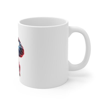 Patriotic Soldier Salute Coffee Mug – American Flag Military Tribute Mug – USA Veteran Honor Mug 11oz