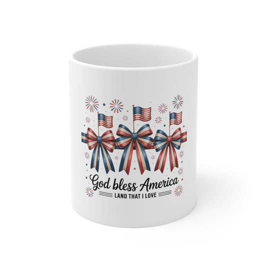 Patriotic Mug - "God Bless America: Land That I Love" 11oz