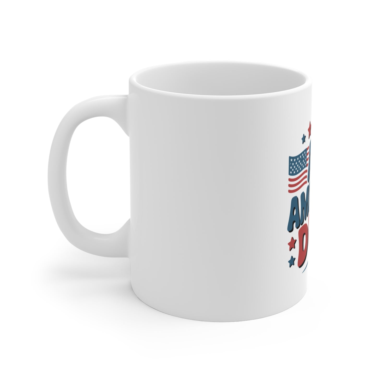 All American Dude Mug — Patriotic 11oz Coffee Cup (Fourth of July Gift)