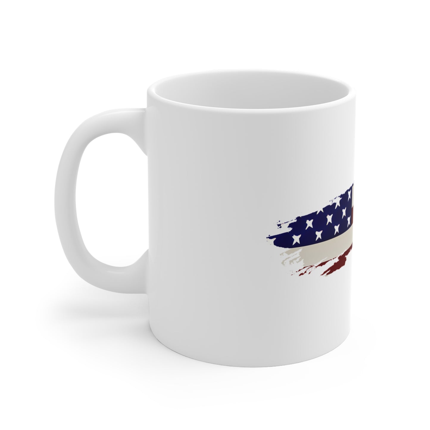Classic USA Flag Brush Stroke Mug – Traditional American Flag Coffee Cup – Timeless Patriotic Design Mug 11oz