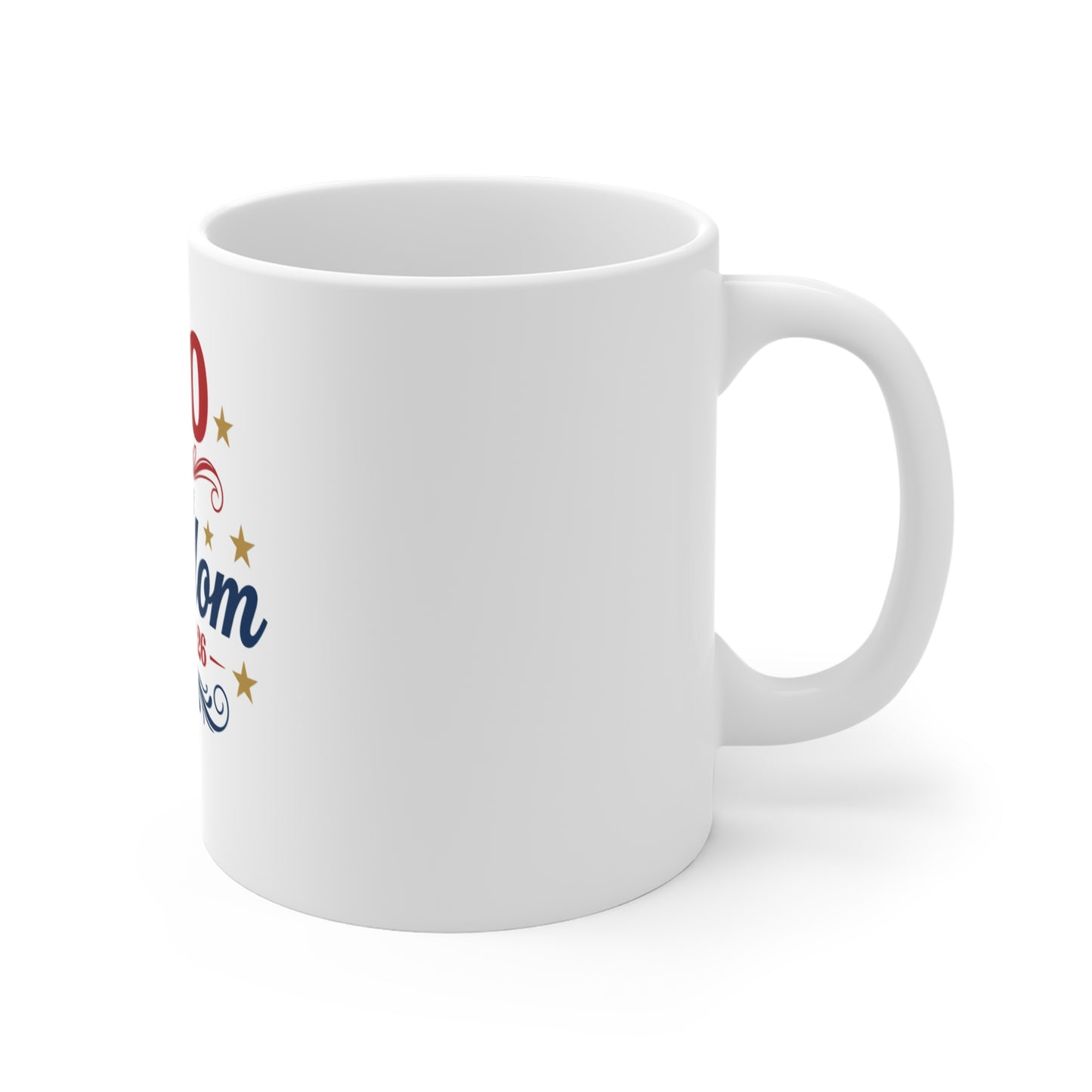 Vintage Ornate Patriotic Coffee Mug – Classic Americana Scroll Design – Elegant USA Heritage Mug – Timeless Red White Blue Gift Mug 11oz
