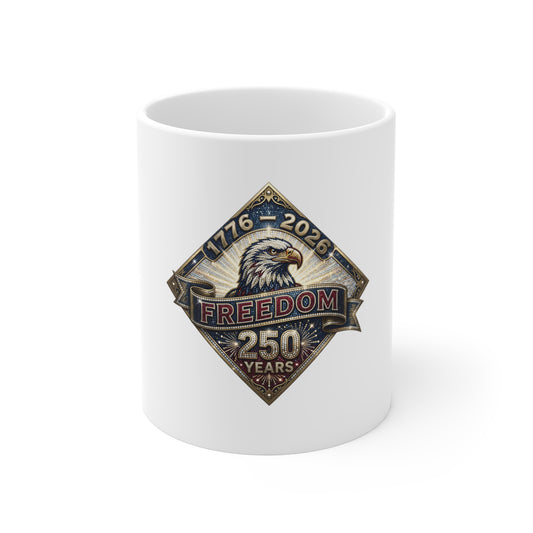 Freedom 250 Years Eagle Mug - 1776-2026 Patriotic Coffee Cup
