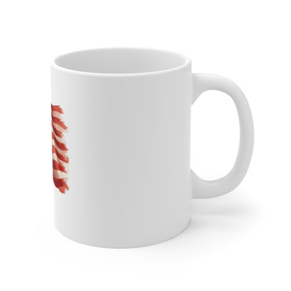 American Flag Coffee Mug – 11oz Patriotic Ceramic Mug for Veterans, 4th of July & Memorial Day