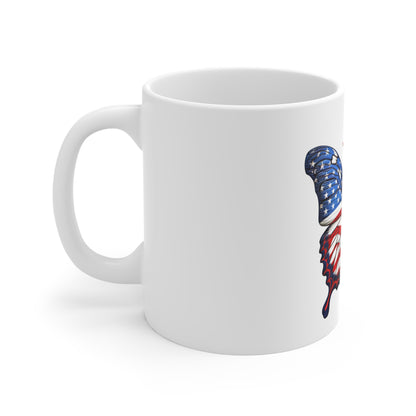American Flag Butterfly Coffee Mug – Premium Patriotic Wings Mug with Gold Detail – Red White Blue USA Freedom Cup American Flag Butterfly Mug — Patriotic 11 oz Coffee Cup