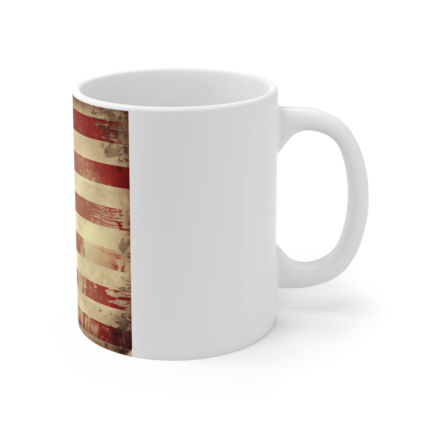 Vintage American Flag Coffee Mug – Distressed USA Flag Mug – Rustic Retro Patriotic Cup – Classic Americana Coffee Mug Vintage American Flag Mug - 11oz Patriotic Coffee Cup