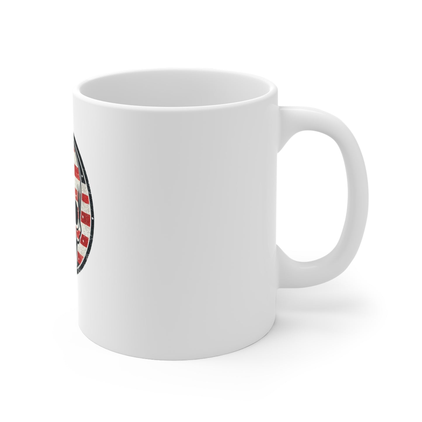 American Flag Skull Mug — Patriotic Skull Coffee Cup (11oz)