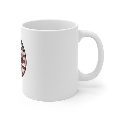 American Flag Skull Mug — Patriotic Skull Coffee Cup (11oz)