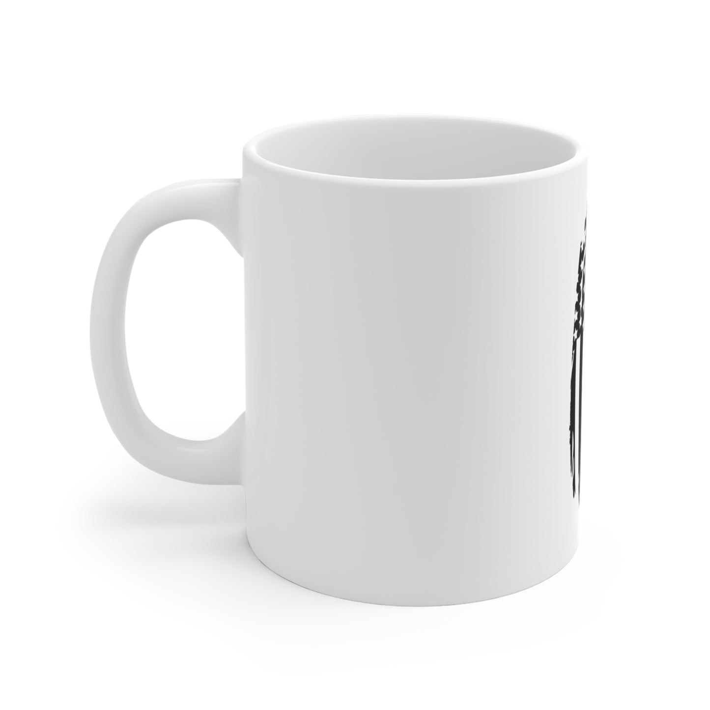 Blacked-Out Distressed Vertical American Flag Coffee Mug – Stealth USA Flag Mug – Minimalist Patriotic Cup – Subtle Grunge Flag Design Mug 11oz