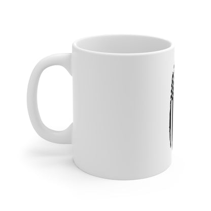 Blacked-Out Distressed Vertical American Flag Coffee Mug – Stealth USA Flag Mug – Minimalist Patriotic Cup – Subtle Grunge Flag Design Mug 11oz