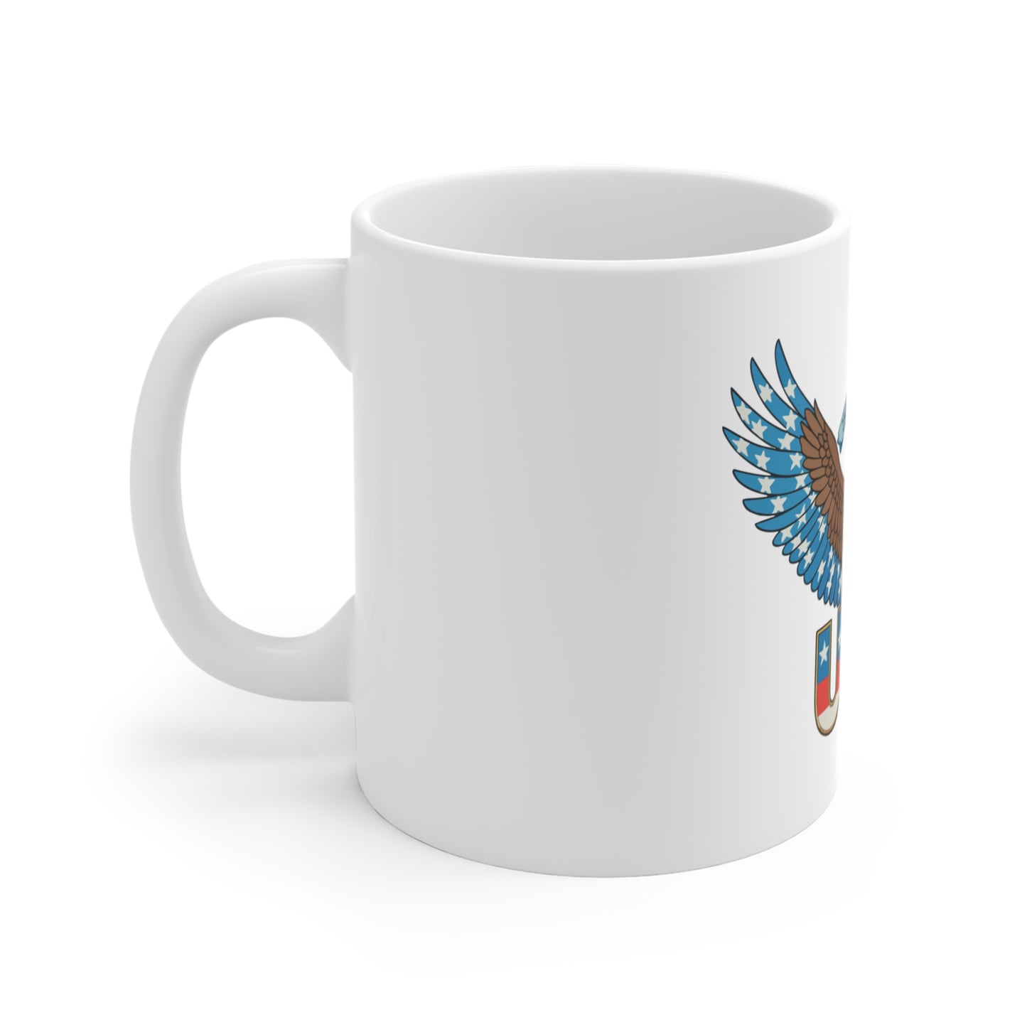 USA Bald Eagle 11oz Mug — Patriotic American Flag Design