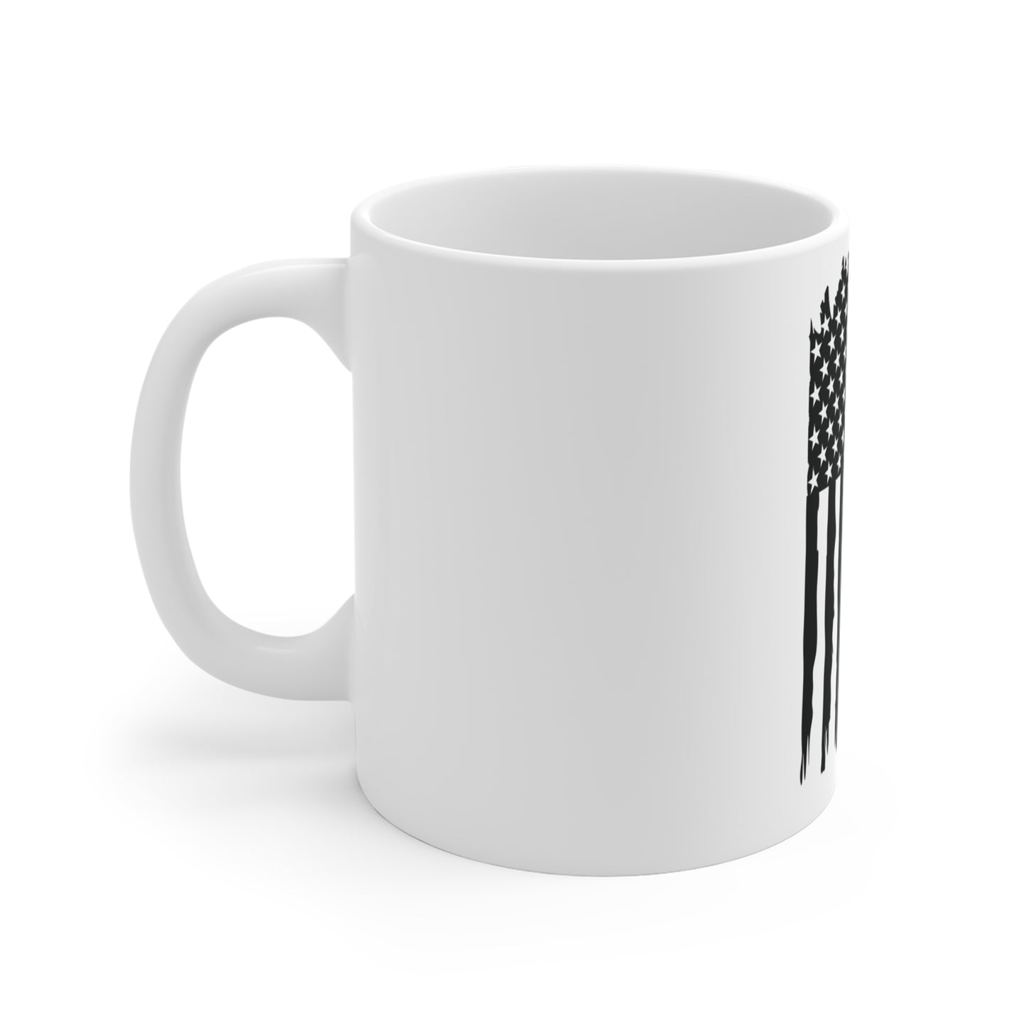 Distressed American Flag Mug – Vertical Grunge USA Flag Coffee Mug – Rustic Patriotic Cup – Vintage USA Pride Gift Mug 11oz