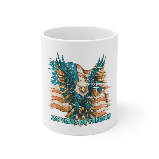 Freedom Eagle Mug — 250 Years of Freedom Patriotic Coffee Cup