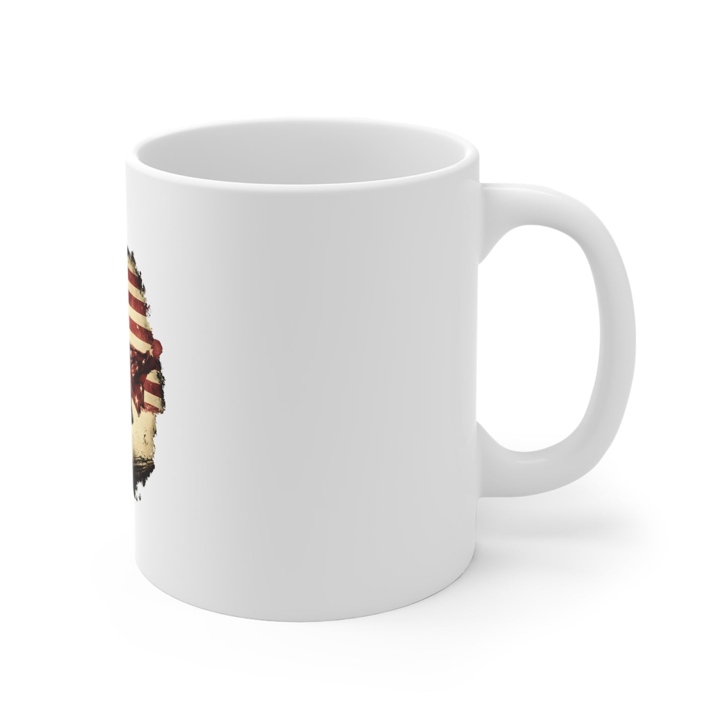American Cowboy Mug - Western Rider with US Flag 11oz