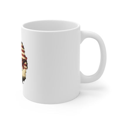 American Cowboy Mug - Western Rider with US Flag 11oz