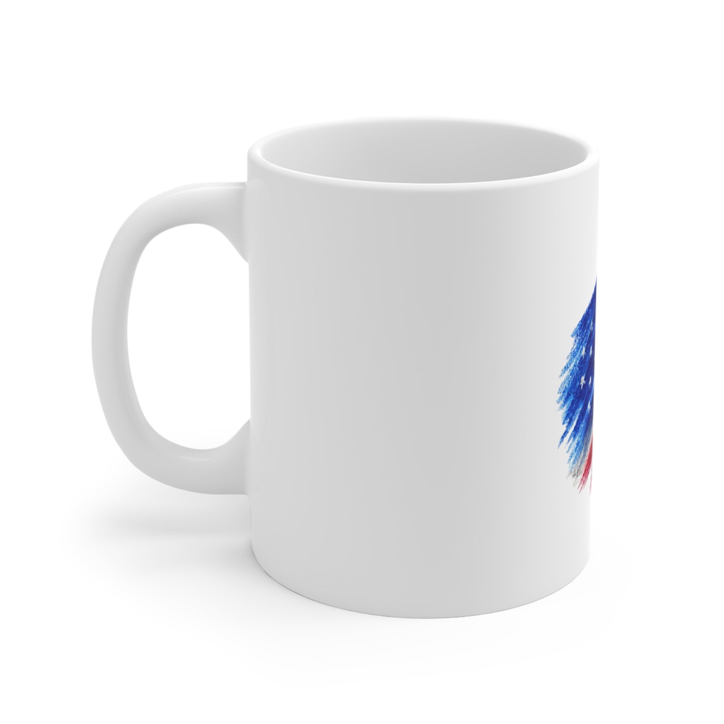 American Flag Sketch Mug — 11oz Patriotic Coffee Cup for Fourth of July & Veterans