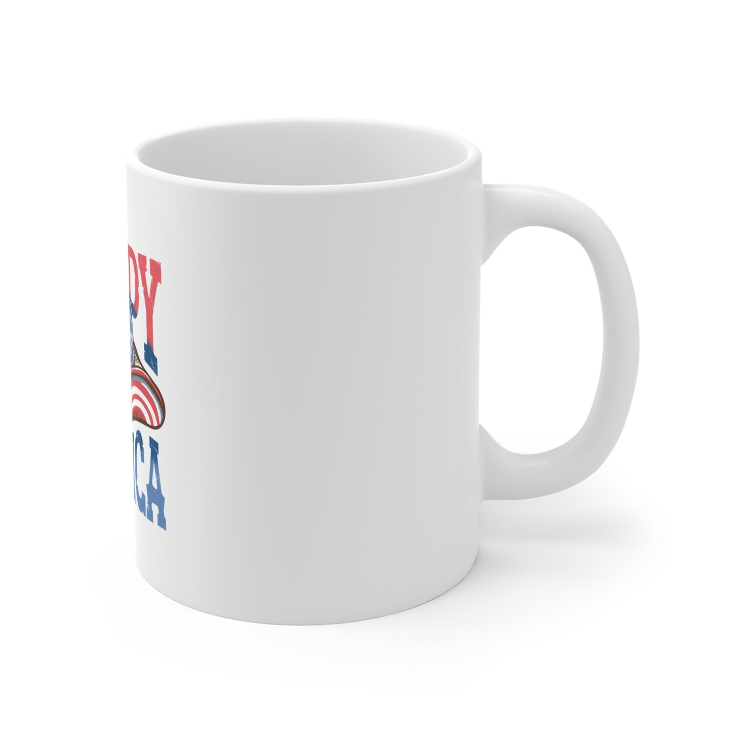 Howdy America Mug — Patriotic Cowboy Coffee Cup (11oz)