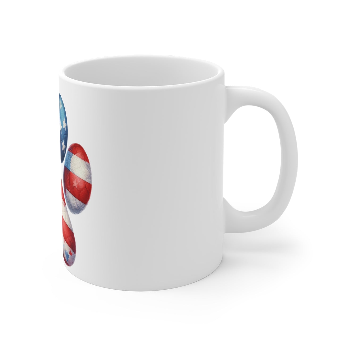 Patriotic Watercolor Dog Paw Coffee Mug – American Flag Paw Print Mug – Red White Blue Artistic Pet Lover Mug – USA Dog Gift Cup Patriotic Paw Print Mug — American Flag Dog Lover 11oz Coffee Cup...