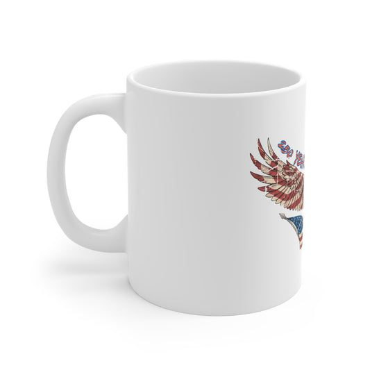 11oz Mug — Patriotic Eagle with American Flag “Years of Freedom”