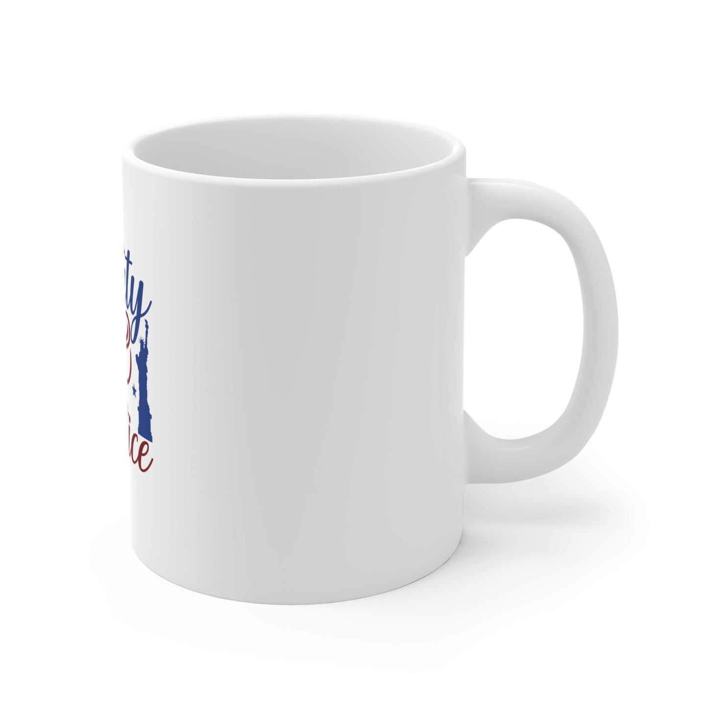 Liberty and Justice Mug — Patriotic 11oz Coffee Cup (Statue of Liberty)