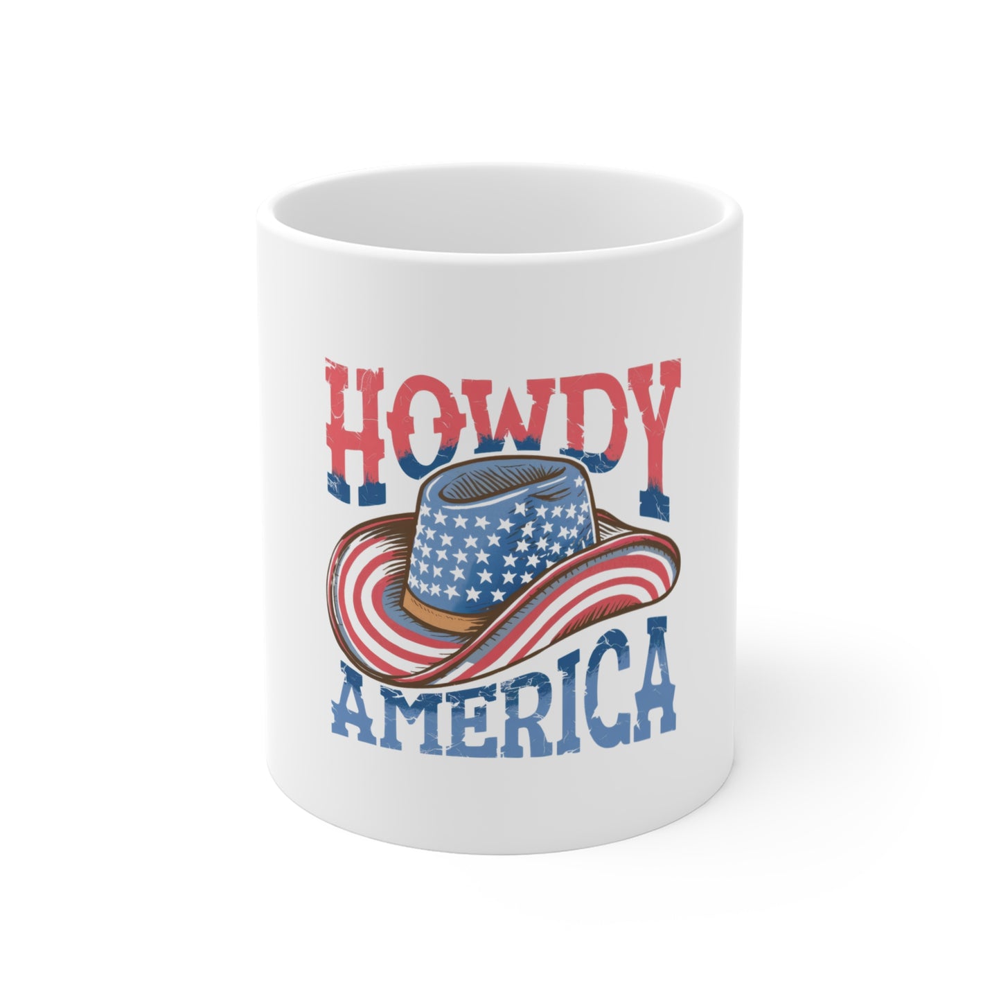 Howdy America Mug — Patriotic Cowboy Coffee Cup (11oz)