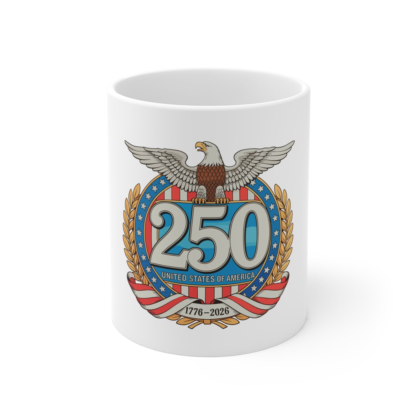 250th Anniversary USA Mug — 1776–2026 Patriotic Eagle Coffee Cup