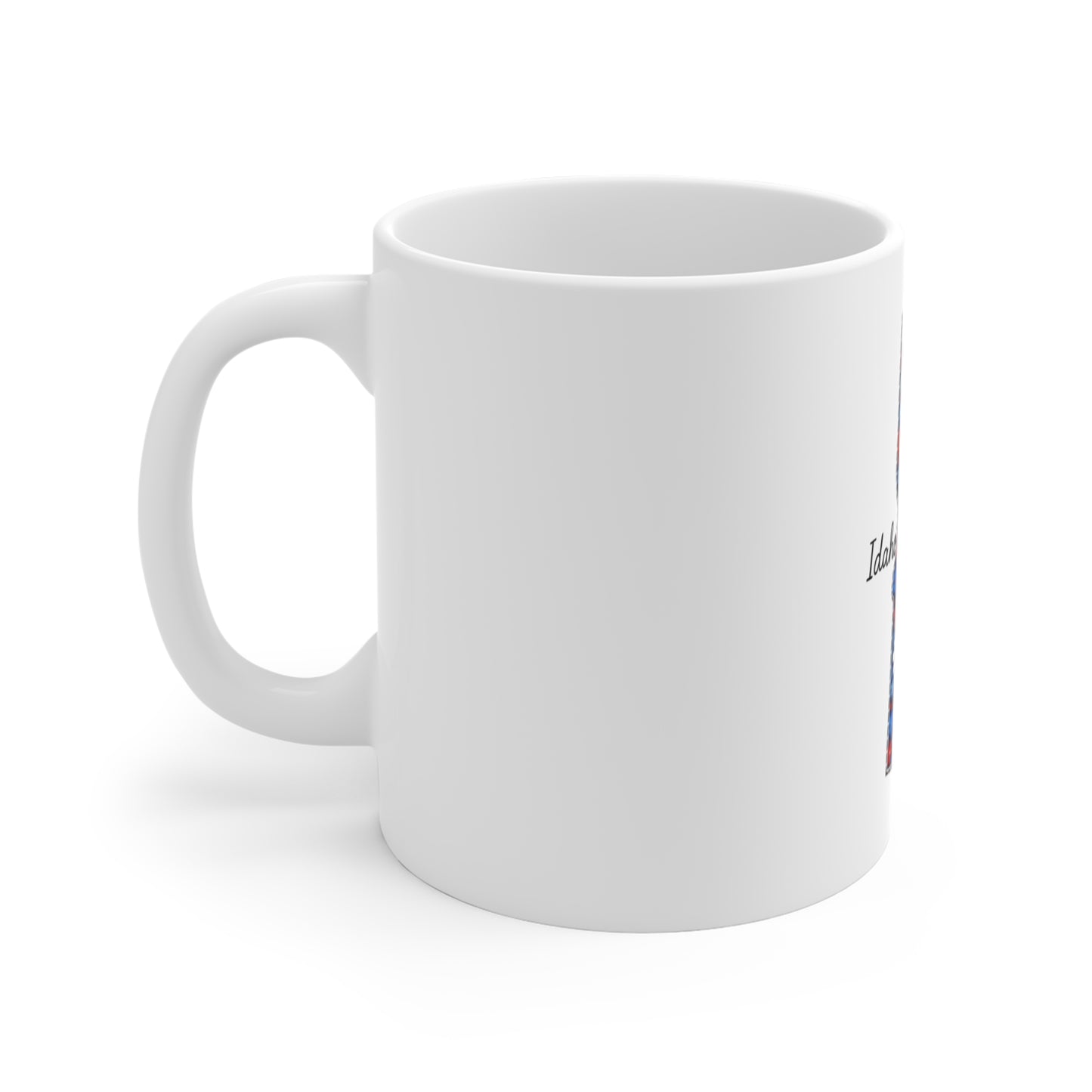 Idaho Floral State Mug – Red, White & Blue Daisy Design with Bow