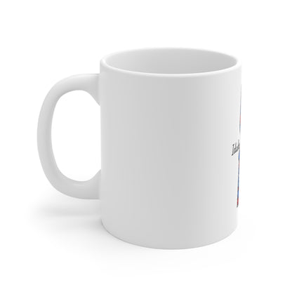 Idaho Floral State Mug – Red, White & Blue Daisy Design with Bow