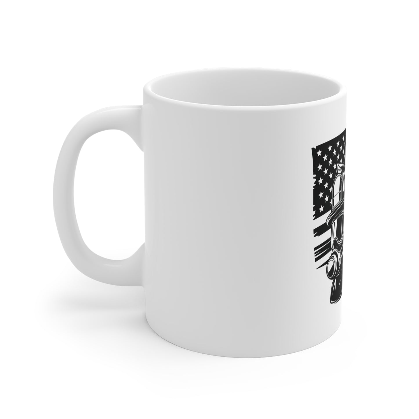 Firefighter Eagle American Flag Mug – Patriotic Fireman Eagle Coffee Mug – USA First Responder Tribute Cup – Bold Hero Mug Mug 11oz