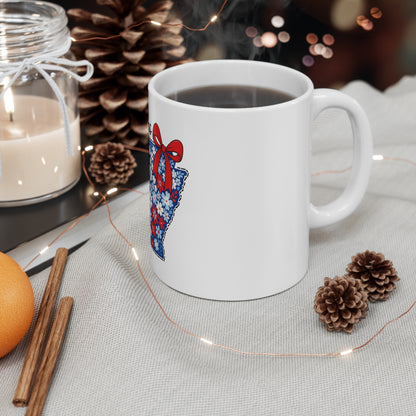 Arkansas Floral State Mug — Red, White & Blue Daisy Design