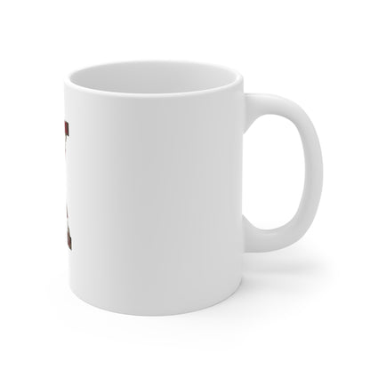 Patriotic Letter X Coffee Mug – American Flag Initial Mug – Distressed USA Monogram Mug – Vintage Americana Alphabet Gift Mug 11oz