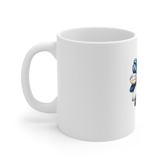 11oz Patriot Daisy Mug — Red, White & Blue Floral Coffee Cup