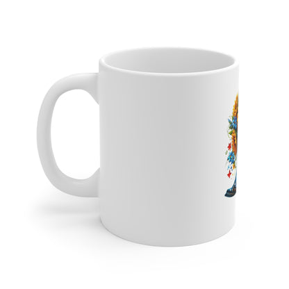 Patriotic Sunflower Cowboy Boot Mug — 11oz USA Flag Floral Coffee Cup