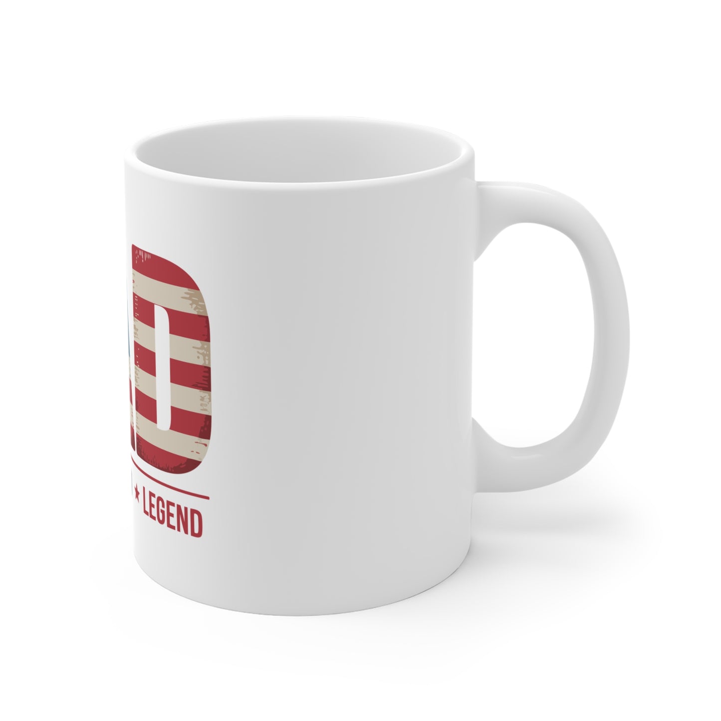 Dad Patriotic 11oz Coffee Mug — “Husband • Hero • Legend” Gift for Father’s Day, Veterans, Birthday
