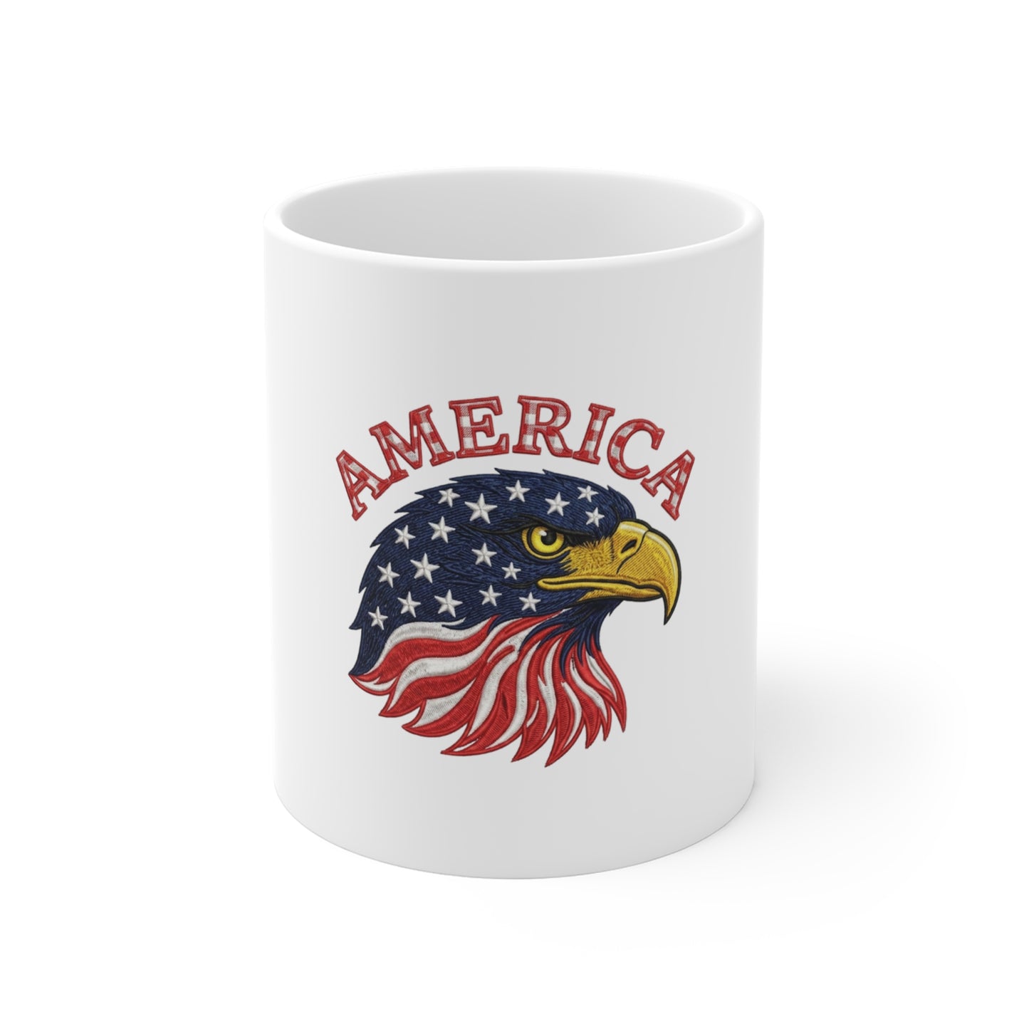 America Eagle Mug — Patriotic 11oz Coffee Cup with USA Flag Design