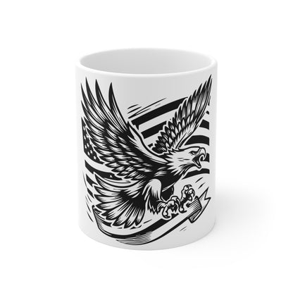 Minimalist American Flag Mug – Clean USA Flag Coffee Mug – Modern Patriotic Cup – Simple Americana Mug Mug 11oz