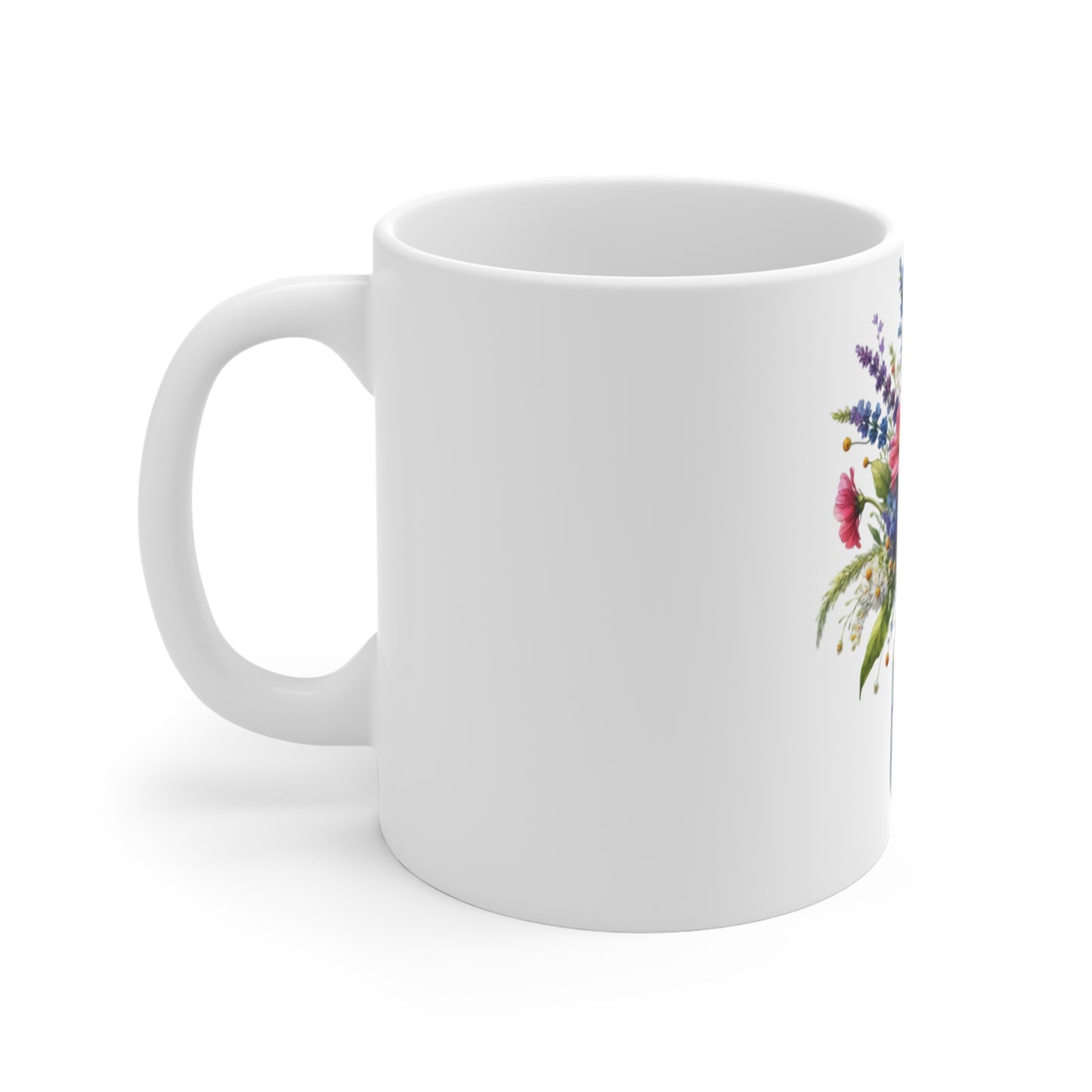 Patriotic Wildflower Bouquet Coffee Mug – American Flag Floral Mason Jar Mug – Red White Blue Wildflower Cup – Rustic Americana Gift Mug American Flag Floral Mug – Mason Jar Bouquet Coffee Cup (11 oz...