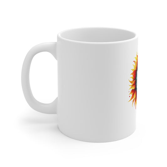 USA Sunflower Mug — Patriotic 11oz Coffee Cup for 4th of July & Everyday