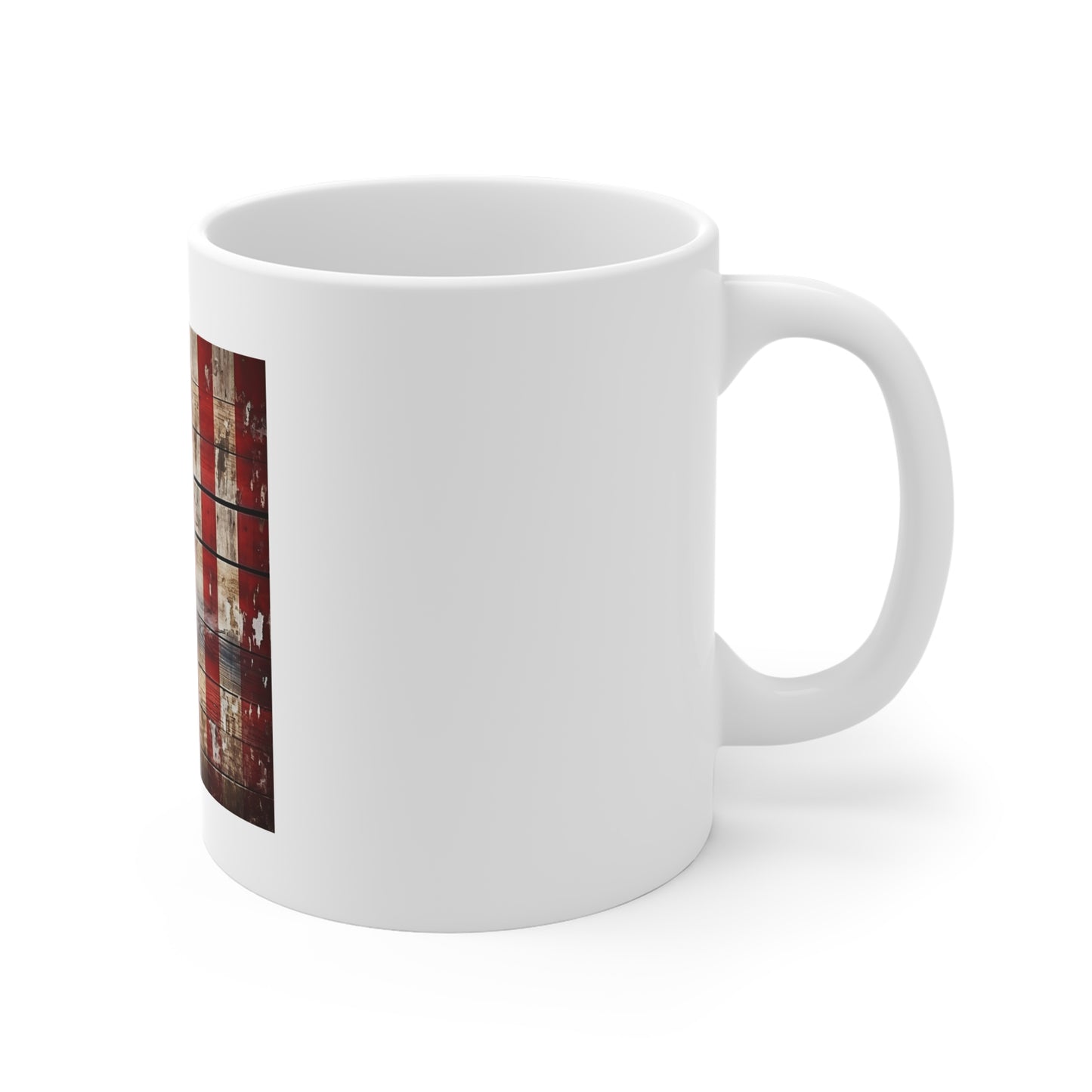 Patchwork American Flag Wood Coffee Mug – Distressed Panel USA Flag Mug – Rustic Mixed Wood Patriotic Cup – Vintage Americana Gift American Flag Rustic Wood 11oz Mug — Patriotic USA Coffee Cup for...