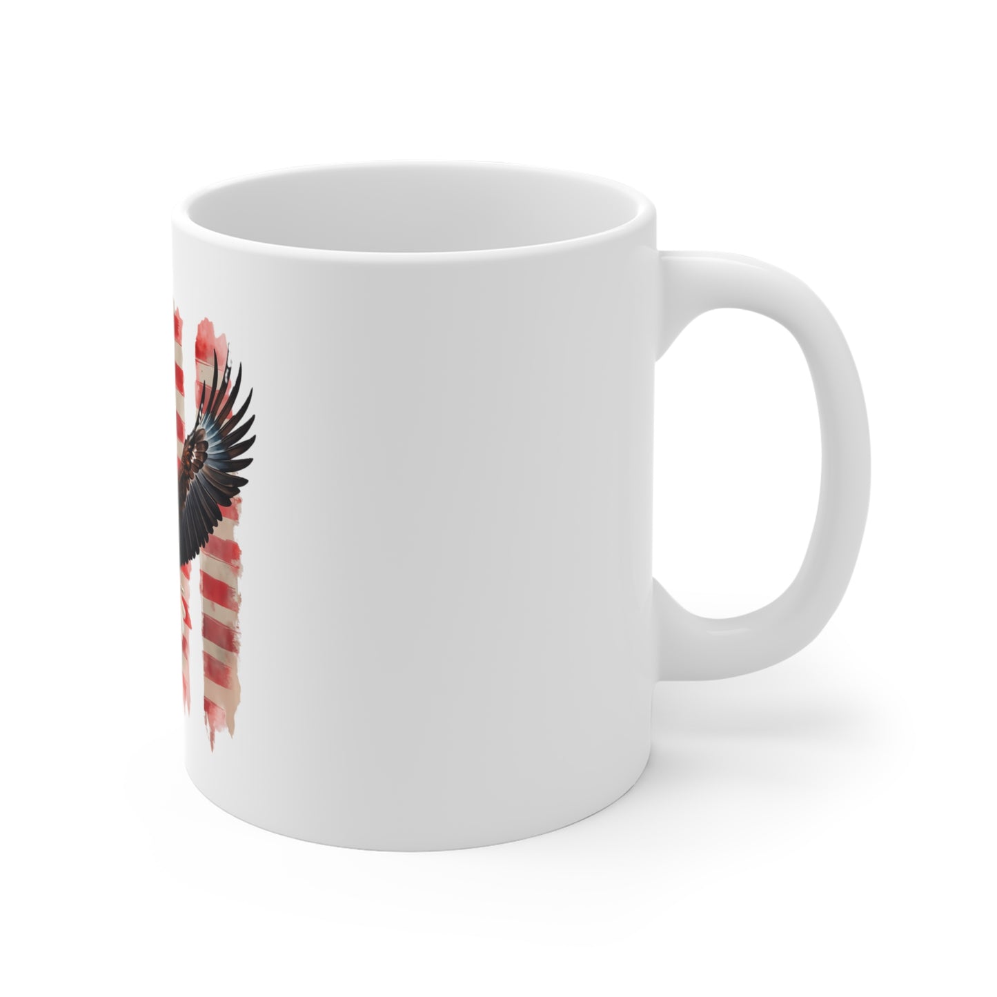 Patriotic Bald Eagle Mug — American Flag 11oz Coffee Cup