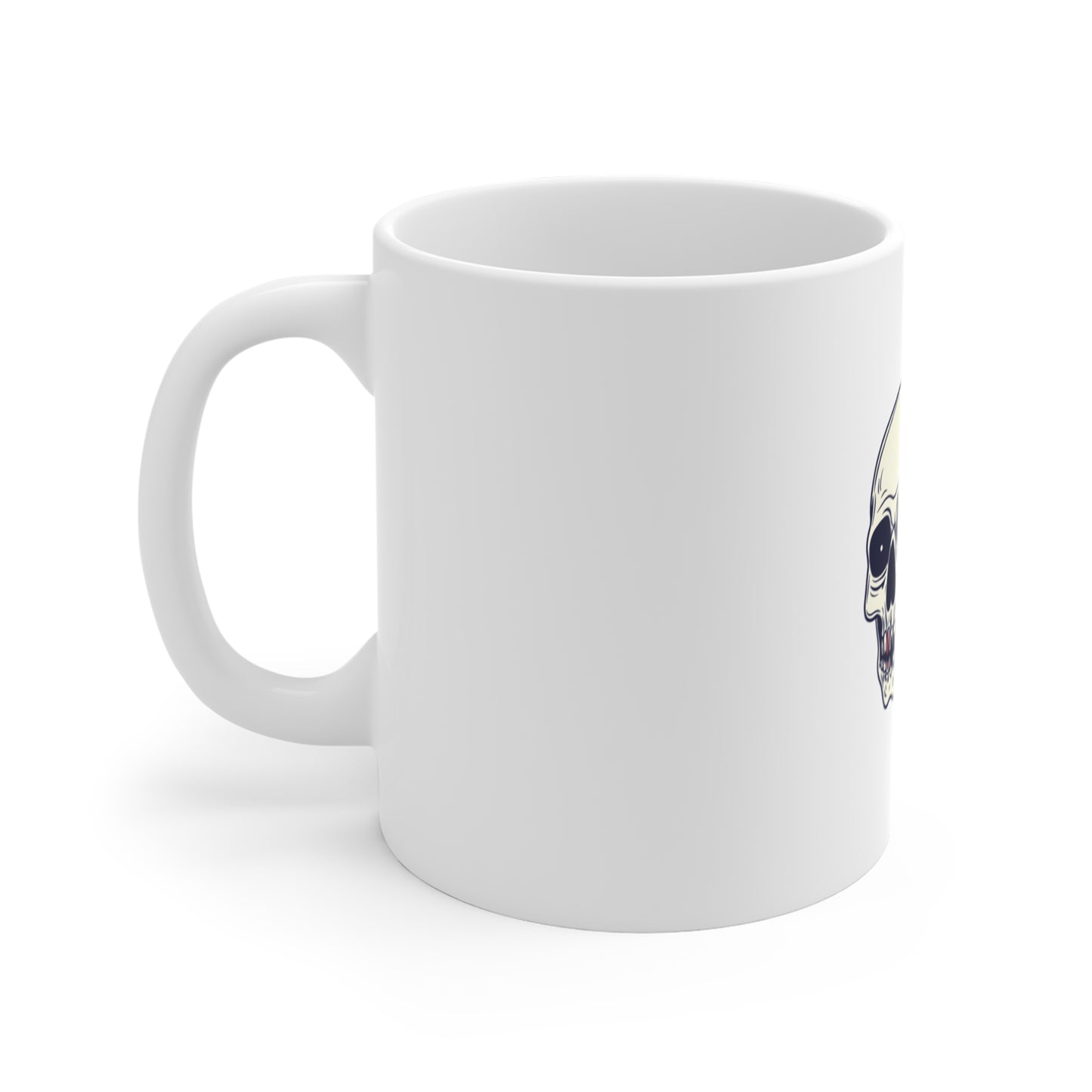 Skull & American Flag Coffee Mug — 11oz Patriotic Gothic Tea Cup