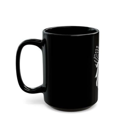 Patriotic Bow Coffee Mug – American Flag Ribbon Mug – USA Stars and Stripes Bow Cup – Cute Americana Gift Mug Black Mug (11oz, 15oz)