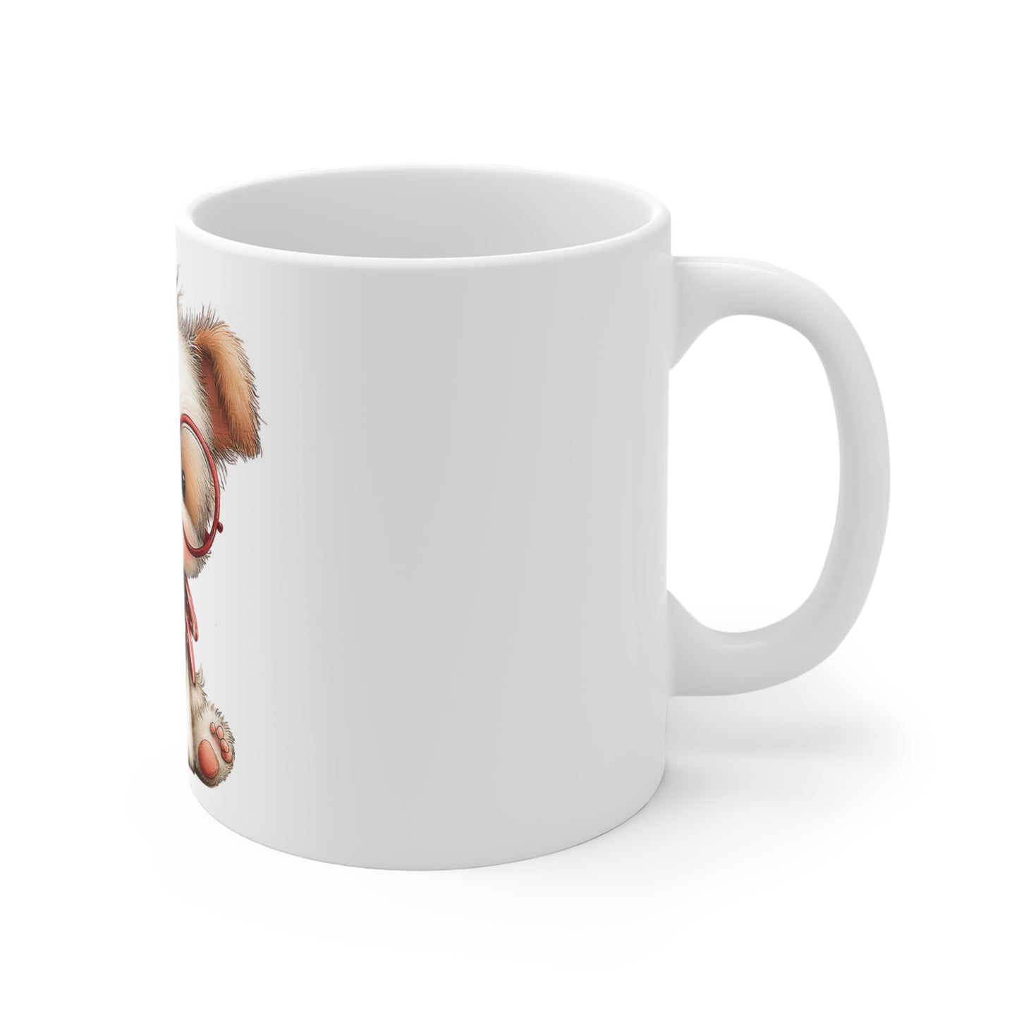 Cute Patriotic Puppy Glasses Mug – 4th of July Dog Coffee Mug – Americana Puppy with Round Glasses Cup – Red White Blue Pet Lover Gift Patriotic Puppy Coffee Mug — Cute Dog with Glasses & American...