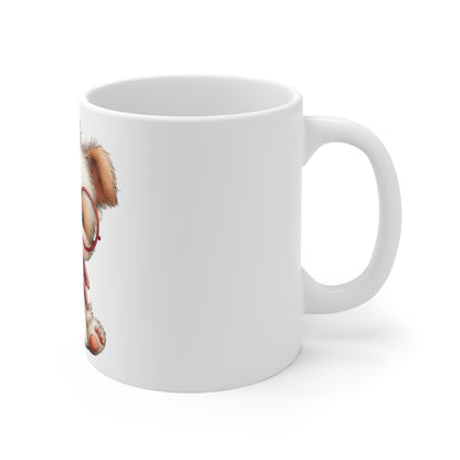 Cute Patriotic Puppy Glasses Mug – 4th of July Dog Coffee Mug – Americana Puppy with Round Glasses Cup – Red White Blue Pet Lover Gift Patriotic Puppy Coffee Mug — Cute Dog with Glasses & American...