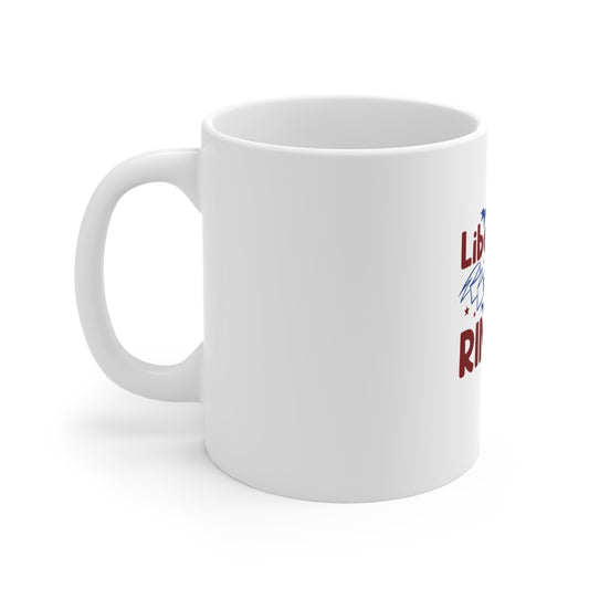 Liberty Rings 11oz Coffee Mug – Patriotic Statue of Liberty Design