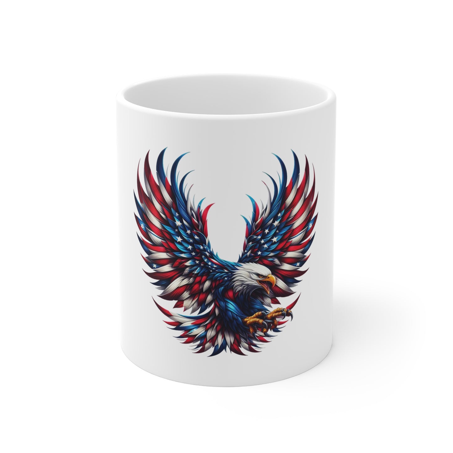 Patriotic Eagle Coffee Mug - Red White Blue Bald Eagle 11oz